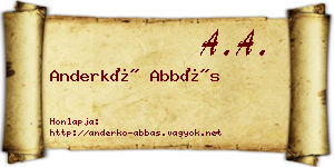 Anderkó Abbás névjegykártya